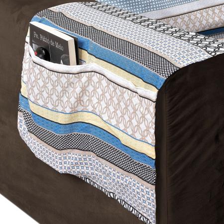 Imagem de Protetor capa de para sofá estampada king reclinável 1,80m x 2,40m com porta objetos