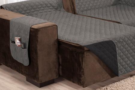 Imagem de Protetor capa de  para sofá king reclinável 2,20m x 2,40m com porta objetos