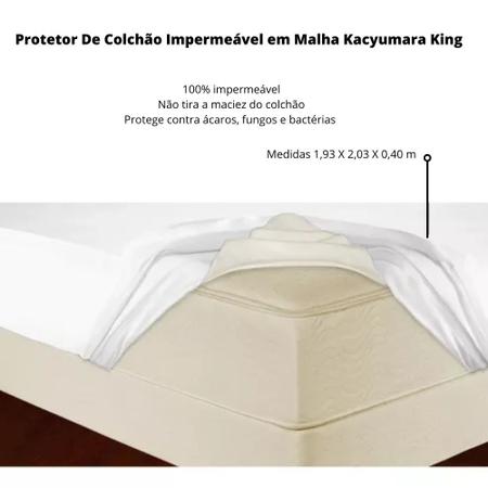 Imagem de Protetor Colchão King Impermeável Malha 100% algodão Kacyumara