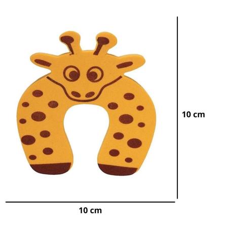 Imagem de Protetor De Porta Infantil Bebê Trava Dedos Girafa Amarela