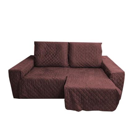 Imagem de Protetor de Sofá Retrátil Reclinável 2,30 2 Módulos Com Braço Coberto largura total do sofa com os braços
