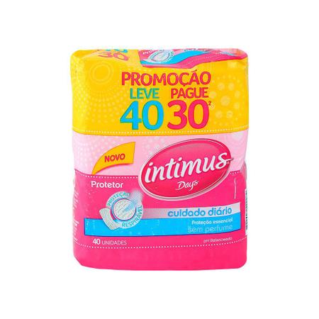Imagem de Protetor Diário Intimus Days Cuidado Diário S/perfume 40 Und