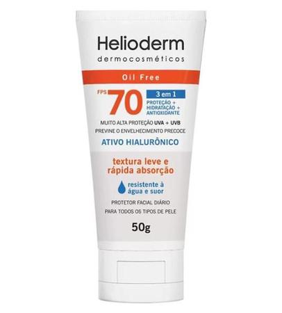 Imagem de Protetor Facial Diário Helioderm Oil Free FPS 70 Sem Cor 50g