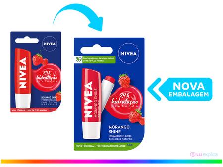 Imagem de Protetor Labial Nivea Morango Shine Hidratação Prolongada 4,8g