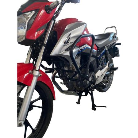 Imagem de Protetor Motor Carenagem Moto Honda Cg 160 Titan 160 ano 2022 2023 2024 Com Slider Pedaleira Fixa