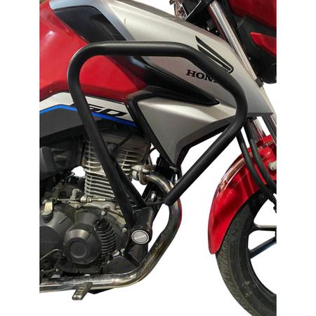 Imagem de Protetor Motor Carenagem Moto Honda Cg 160 Titan 160 ano 2022 2023 2024 Com Slider Pedaleira Fixa