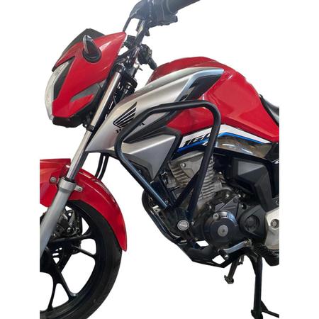 Imagem de Protetor Motor Carenagem Moto Honda Cg 160 Titan 160 ano 2022 2023 2024 Com Slider Pedaleira Fixa