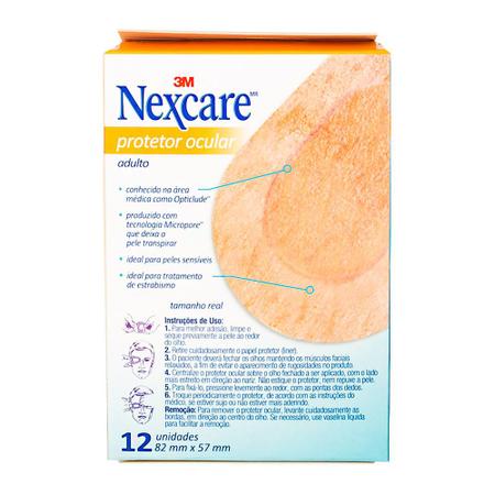 Imagem de Protetor Ocular Nexcare Adulto Cor da Pele com 12 Unidades