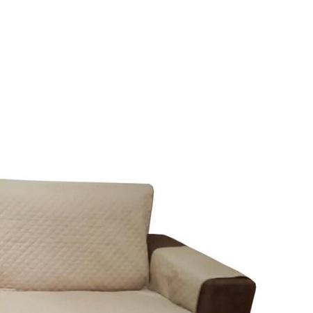 Imagem de Protetor Para Sofá De 2 Módulos Impermeável Ultrassônico Retrátil Com Assento De 1,40M - Cáqui