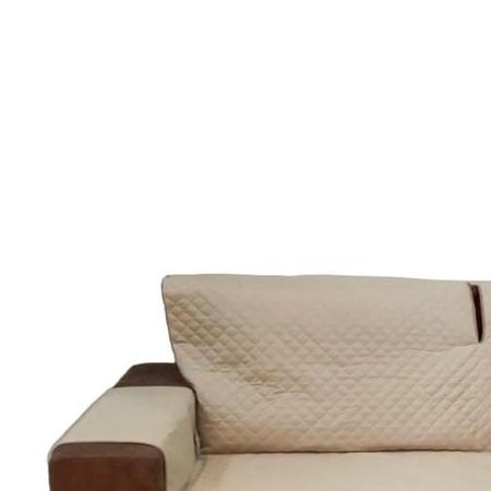 Imagem de Protetor Para Sofá De 2 Módulos Impermeável Ultrassônico Retrátil Com Assento De 1,50M - Cáqui