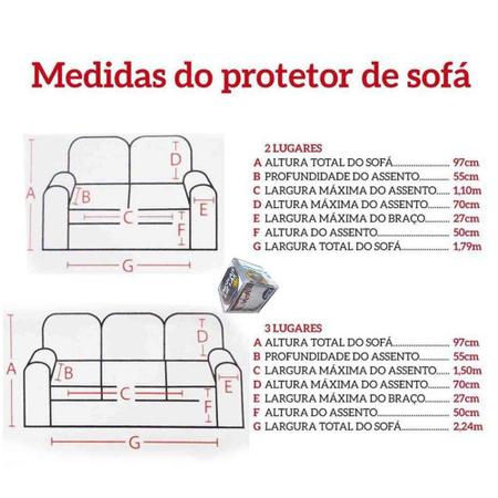 Imagem de Protetor Sofá 3 e 2 lugares Micropercal - Azul Marinho J*