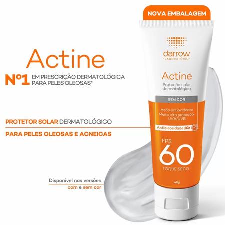 Imagem de Protetor Solar Actine FPS 60 Sem Cor 40g - Darrow