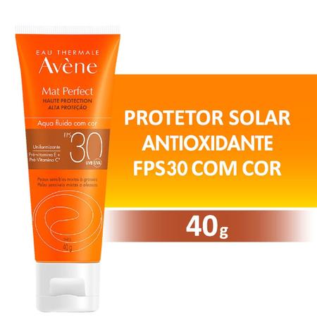 Imagem de Protetor Solar Avène Mat Perfect Fps30 Aqua Fluido Com Cor 40g - Avene validade 09/2024