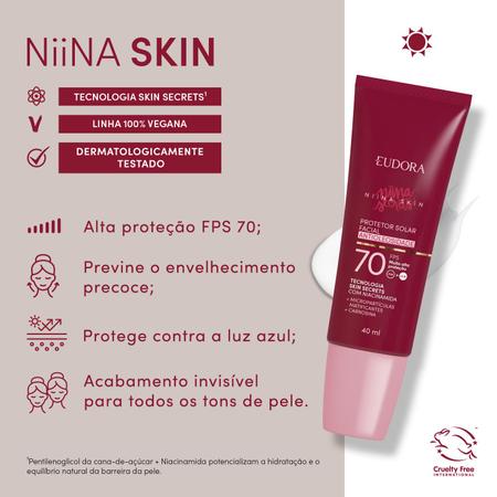 Imagem de Protetor Solar Facial Antioleosidade FPS 70 Niina Skin 40ml