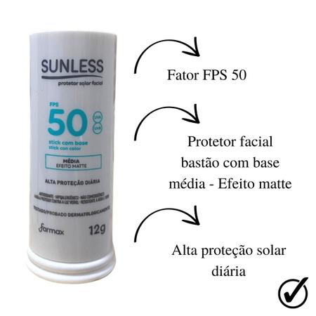 Imagem de Protetor Solar Facial Bastão p/ Pele Escura Matte Fator 50