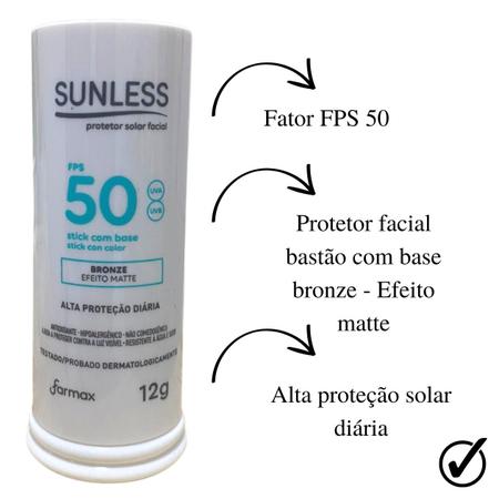 Imagem de Protetor Solar Facial Bastão p/ Pele Negra Matte Fator 50