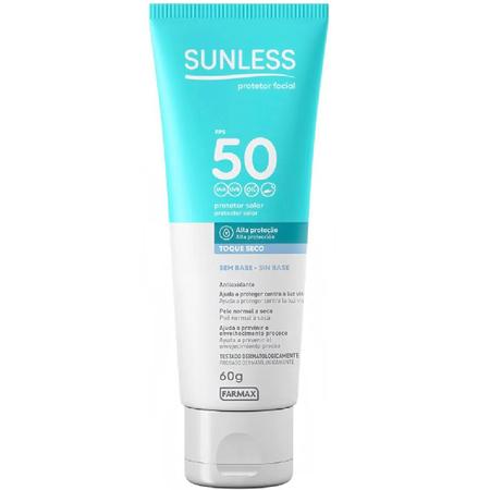 Imagem de Protetor Solar Facial Toque Seco Sem Base FPS 50 Sunless 60g