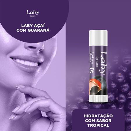 Imagem de Protetor Solar Labial Laby FPS 15 Sabor Açaí com Guaraná com 4,5g