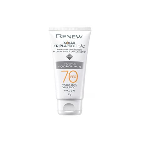 Protetor Solar Facial Avon Renew Fps70 Toque Seco 40g Matte