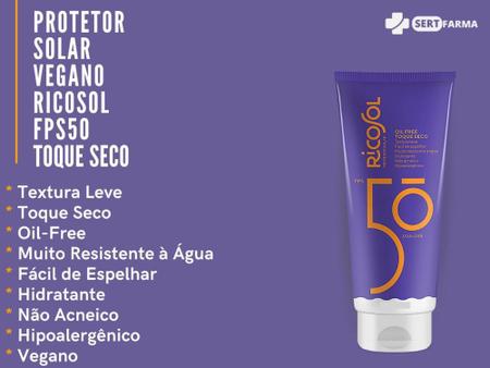 Imagem de Protetor Solar Vagano Ricosol Fps50 Toque Seco Oil-free 100g - Dahuer