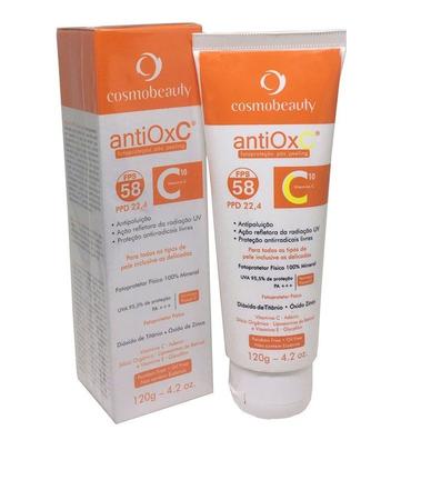 Protetor Solar Vitamina C Fps 58 120g Antiox C Cosmobeauty Imagem de Protetor Solar Vitamina C Fps 58 120g Antiox C Cosmobeauty