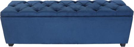 Imagem de Puf Baú Recamier Estofado Casal Azul Marinho 140x40x45cm Produto Com Alta Qualidade e Conforto