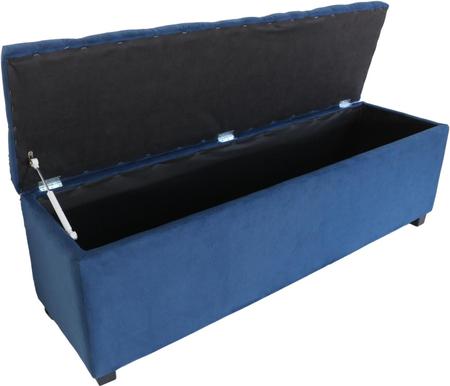 Imagem de Puf Baú Recamier Estofado Casal Azul Marinho 140x40x45cm Produto Com Alta Qualidade e Conforto