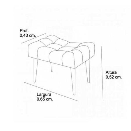 Imagem de Puff Banqueta Confort Retrô Suede Marrom Claro - Império Estofados