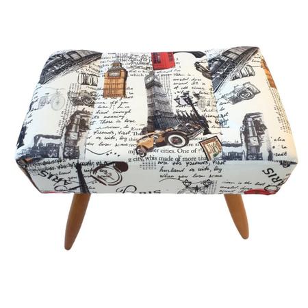 Puff Retangular Para Sala Quarto Paris Suede