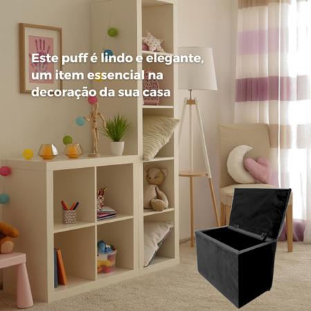 Imagem de Puff baú retangular organizador e decorativo porta objetos/sapateira