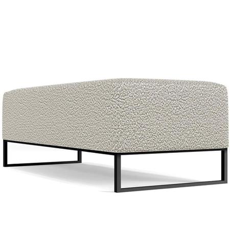 Imagem de Puff Decorativo Sala de Estar Bali W01 Base Ferro 120x50 cm Bouclê Creme - Lyam Decor