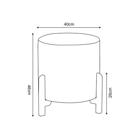 Imagem de Puff Decorativo Thor 3 Pés Base em Madeira Maciça - Linho Cru