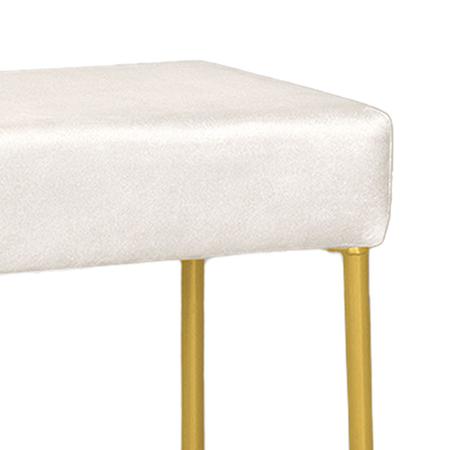 Imagem de Puff Decorativo Unna Base Gold Veludo Bege - Montanaris Decor