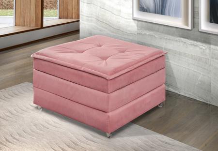 Imagem de puff dobravel quadrado estofado com rodinha vira cama solteiro bau