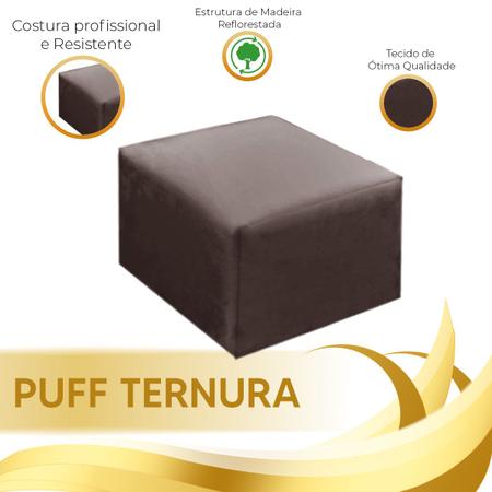 Puff Quadrado Decorativo Quarto Bebê Ternura Material Suede Marrom