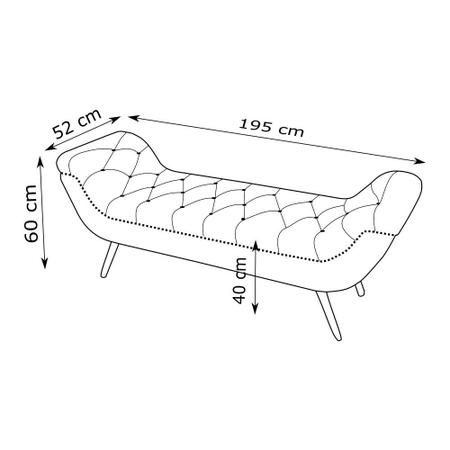 Puff Recamier Compacto Lounge Sala e Quarto em Linho 80x40