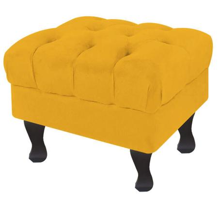 Imagem de Puff Retro Luiz XV sem Baú Suede Amarelo 50 para Quarto