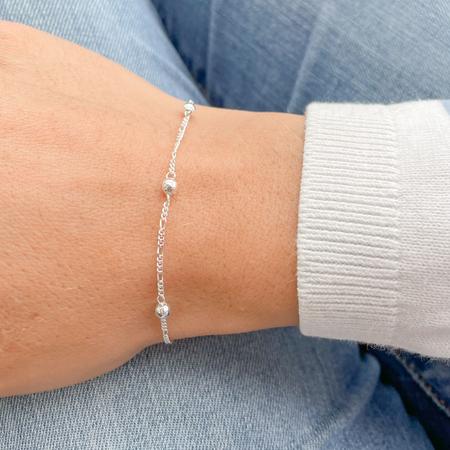 Pulseira 3x1 Feminina Com Bolinhas Prata 925 - Ravenalla Imagem de Pulseira 3x1 Feminina Com Bolinhas Prata 925