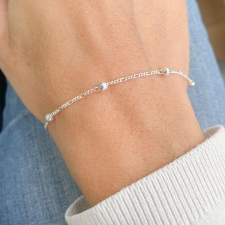 Pulseira 3x1 Feminina Com Bolinhas Prata 925 - Ravenalla Imagem de Pulseira 3x1 Feminina Com Bolinhas Prata 925