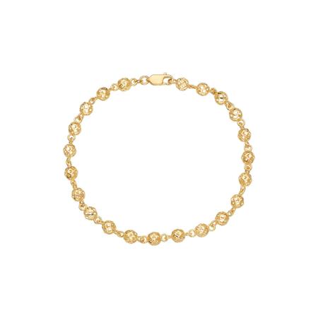 Imagem de Pulseira Bolinhas Diamantadas Ouro 18K 750