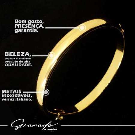 Imagem de Pulseira Bracelete Feminina Banhado Ouro Redondo Semijoia