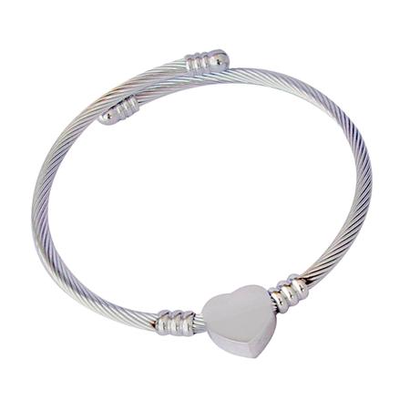 Imagem de Pulseira Bracelete Feminino Ajustavel Aço inoxidável Prata