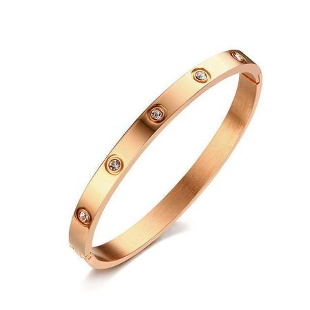 Imagem de Pulseira Bracelete Feminino Rosê Gold Vanglore 1250 Aço Inoxidável Banhado A Ouro E Garantia 12 meses