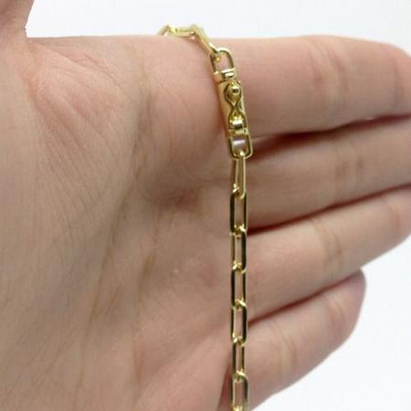 Pulseira Cadeado Exclusivo Fecho Gaveta Folheado A Ouro 18k 4mm E 20cm - Michester Imagem de Pulseira Cadeado Exclusivo Fecho Gaveta Folheado A Ouro 18k 4mm E 20cm