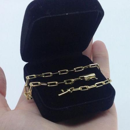 Pulseira Cadeado Exclusivo Fecho Gaveta Folheado A Ouro 18k 4mm E 20cm - Michester Imagem de Pulseira Cadeado Exclusivo Fecho Gaveta Folheado A Ouro 18k 4mm E 20cm