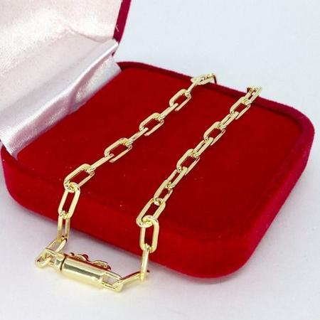 Pulseira Cadeado Exclusivo Fecho Gaveta Folheado A Ouro 18k 4mm E 20cm - Michester Imagem de Pulseira Cadeado Exclusivo Fecho Gaveta Folheado A Ouro 18k 4mm E 20cm