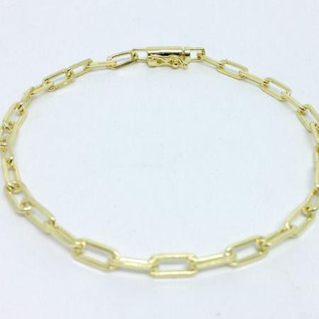 Pulseira Cadeado Exclusivo Fecho Gaveta Folheado A Ouro 18k 4mm E 20cm - Michester Imagem de Pulseira Cadeado Exclusivo Fecho Gaveta Folheado A Ouro 18k 4mm E 20cm