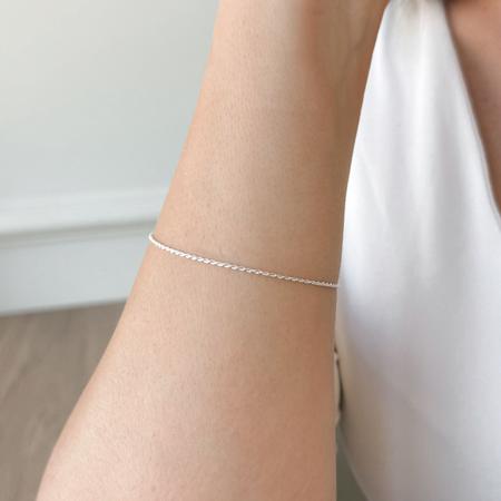 Imagem de Pulseira Cordão Baiano Fino 1,1mm Prata 925