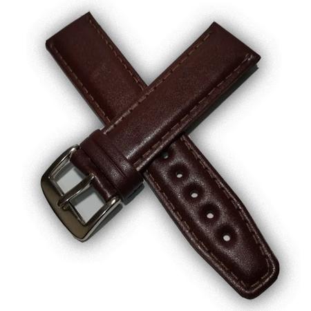 Pulseira de Couro Liso Marrom pra Relógio Breitling Com encaixe de 18mm - Oficina dos Relógios Imagem de Pulseira de Couro Liso Marrom pra Relógio Breitling Com encaixe de 18mm