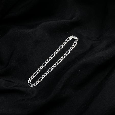 Imagem de Pulseira de Prata Masculina Grossa Grumet 5mm 3x1 de 21cm Original Legítima Maciça de Leii